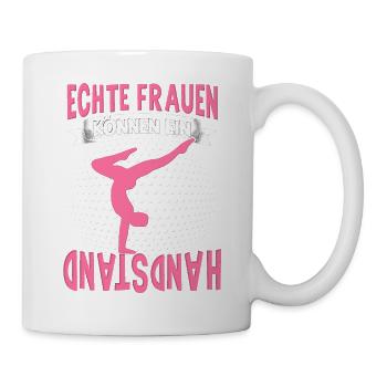 Handstände Turnerin Damen Mädchen Turner Kopfüber - Tasse - Weiß - Rechts