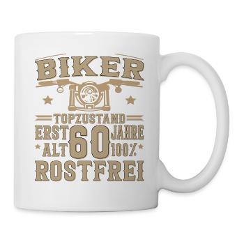 60 Geburtstag Mann Biker 60 Jahre Motorrad - Tasse - Weiß - Rechts