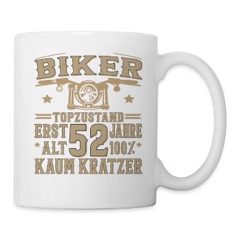 52 Geburtstag Mann Biker 52 Jahre Motorrad - Tasse - Weiß - Rechts