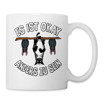 Lustige Katzen Sei Anders Be Different Schwarze - Tasse - Weiß - Rechts