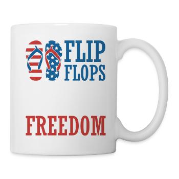 Flip Flops Feuerwerk Und Freiheit 4. Juli - Tasse - Weiß - Rechts