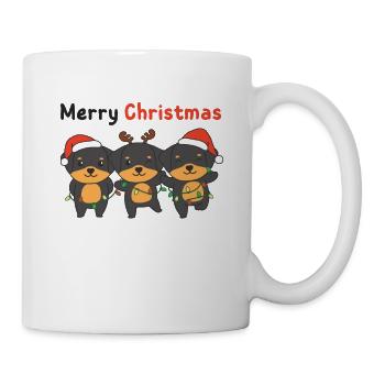Rottweiler Joyeux Noël mignons chiens - Mug blanc - blanc - Droite