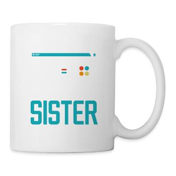 Leveled Up to Sister Gamer Sibling Gaming sis - Tasse - Weiß - Rechts