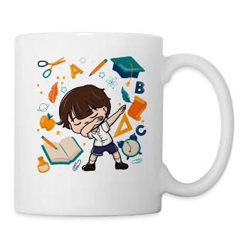 Dabbing Boy Erster Tag Der Schule Student Kid - Tasse - Weiß - Rechts