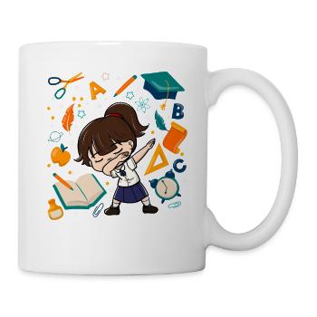 Dabbing Girl Erster Tag Der Schule Student Kid - Tasse - Weiß - Rechts