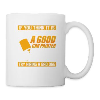 Il est coûteux d’embaucher un bon peintre de voiture peintre - Mug blanc - blanc - Droite