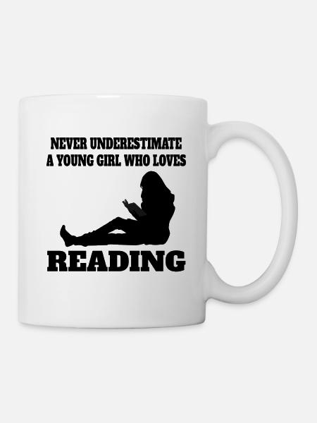 Lesen Frau Bücher Buchliebhaber Mädchen Buch Leser - Tasse - Weiß