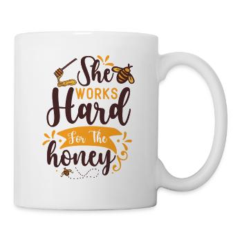 Elle travaille dur pour le miel - Mug blanc - blanc - Droite