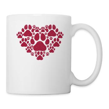Heart Dogs Paw Cute Prints sur ma Saint-Valentin - Mug blanc - blanc - Droite