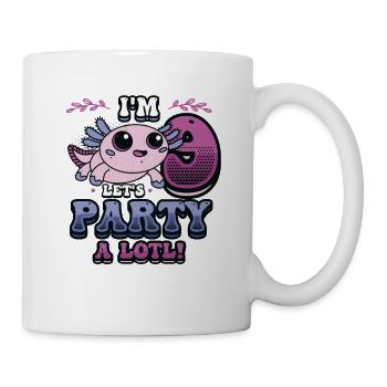 J’ai 9 ans, célébrons, 9 ans Axolotl - Mug blanc - blanc - Droite