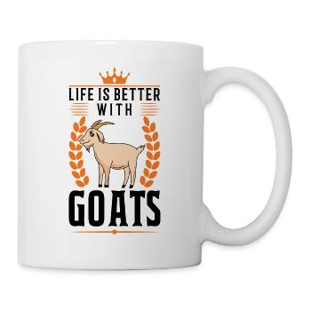 Life is better with goats goat host - Mug - white - Right