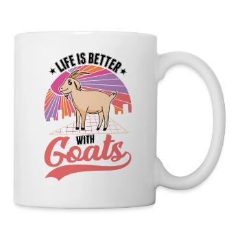 Life is better with goats goat host - Mug - white - Right
