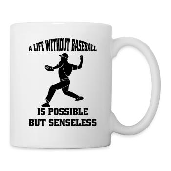Baseball Baseballspiel Geschenk Baseballliebhaber - Tasse - Weiß - Rechts