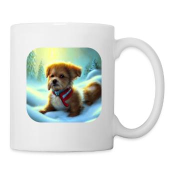 Chiot de chien de Noël - Mug blanc - blanc - Droite