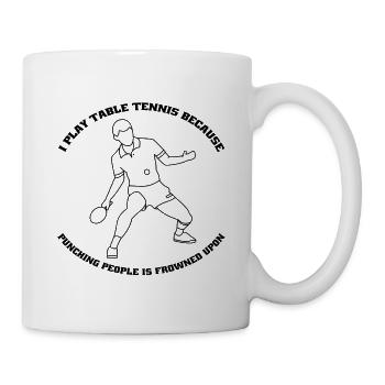 Table tennis player Table tennis bat Table tennis - Mug - white - Right