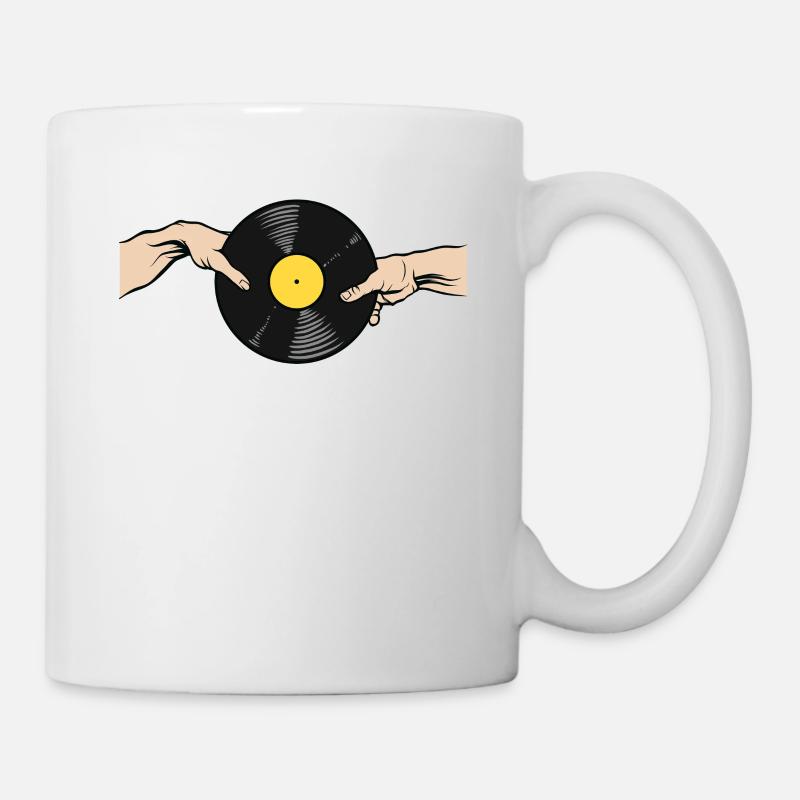 Vinyle Vintage Musique DJ Retro Techno Vinyle - Mug blanc - blanc