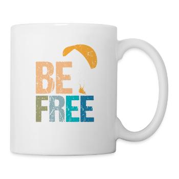 Be Free Fallschirmspringer Skydiver Skydive - Tasse - Weiß - Rechts