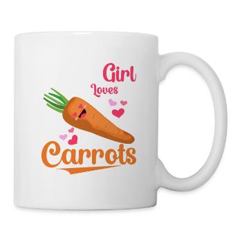 Juste une fille qui aime les carottes Carottes végétariennes - Mug blanc - blanc - Droite