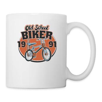 Old School Biker 1991. 32nd birthday - Mug - white - Right