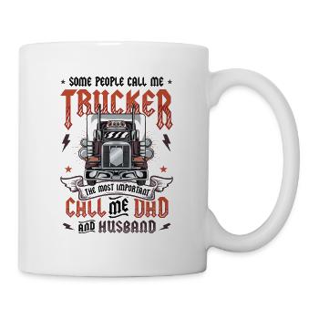 trucker lkwTrucker Husband Truck Driver Dad - Tasse - Weiß - Rechts