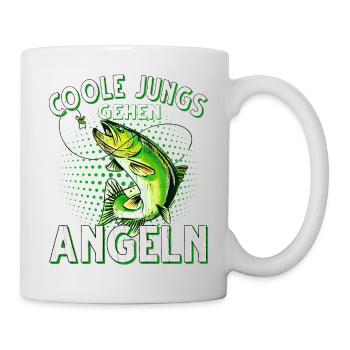 Coole Jungs Gehen Angeln Fischen Angler - Tasse - Weiß - Rechts