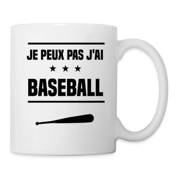 Je Peux Pas J'ai baseball batte batteur humour - Mug blanc - blanc - Droite