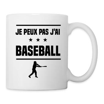 Je Peux Pas J'ai baseball batteur humour - Mug blanc - blanc - Droite