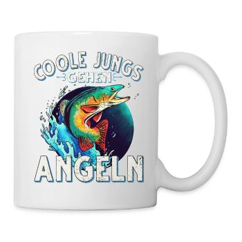 Coole Jungs Gehen Angeln Fischen Angler - Tasse - Weiß - Rechts