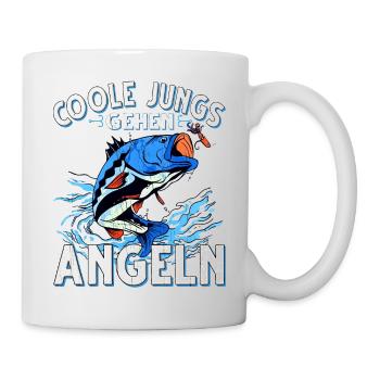 Coole Jungs Gehen Angeln Fischen Angler - Tasse - Weiß - Rechts