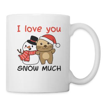 Otter I love you snow much snowman wordplay - Mug - white - Right