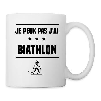 Je Peux Pas J'ai biathlon biathlète humour - Mug blanc - blanc - Droite