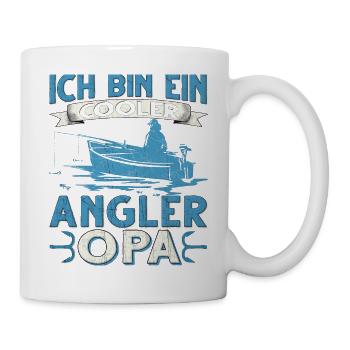 Ich bin ein cooler Angler Opa Fischen Angeln - Tasse - Weiß - Rechts