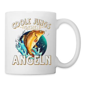 Coole Jungs Gehen Angeln Fischen Angler - Tasse - Weiß - Rechts