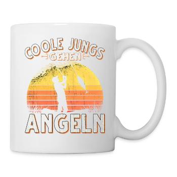 Coole Jungs Gehen Angeln Fischen Angler - Tasse - Weiß - Rechts