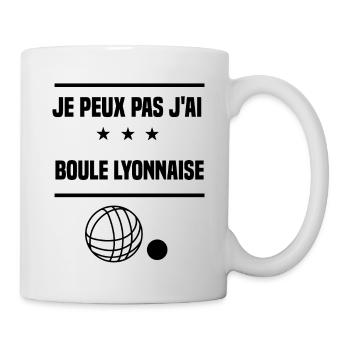 Je Peux Pas J'ai boule lyonnaise bouliste humour - Mug blanc - blanc - Droite