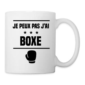 Je Peux Pas J'ai boxe gants boxeur humour - Mug blanc - blanc - Droite