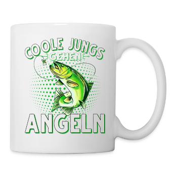 Coole Jungs Gehen Angeln Fischen Angler - Tasse - Weiß - Rechts