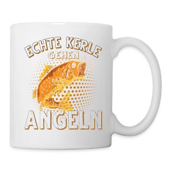 Echte Kerle Gehen Angeln Fischen Angler - Tasse - Weiß - Rechts