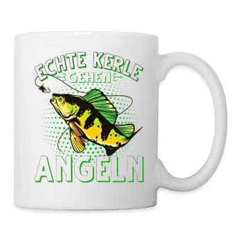 Echte Kerle Gehen Angeln Fischen Angler - Tasse - Weiß - Rechts