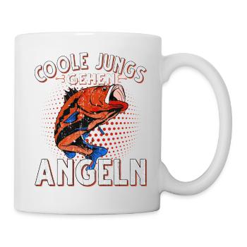 Coole Jungs Gehen Angeln Fischen Angler - Tasse - Weiß - Rechts