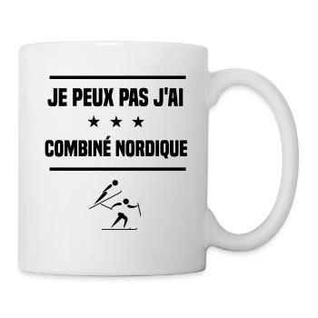 Je Peux Pas J'ai combiné nordique skieur humour - Mug blanc - blanc - Droite