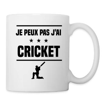 Je Peux Pas J'ai cricket joueur batteur humour - Mug blanc - blanc - Droite