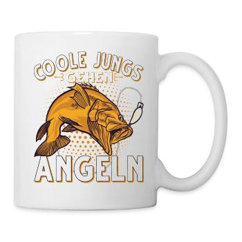Coole Jungs Gehen Angeln Fischen Angler - Tasse - Weiß - Rechts