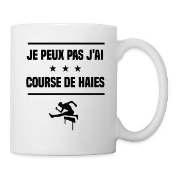 Je Peux Pas J'ai course de haies athlète humour - Mug blanc - blanc - Droite