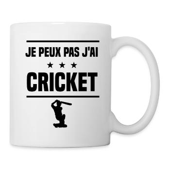 Je Peux Pas J'ai cricket batteur humour - Mug blanc - blanc - Droite