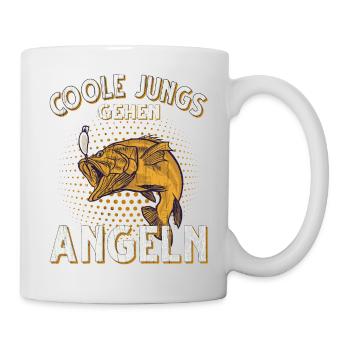 Coole Jungs Gehen Angeln Fischen Angler - Tasse - Weiß - Rechts