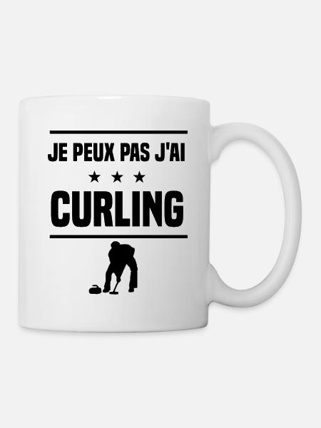 Je Peux Pas J'ai curling curleur humour - Mug blanc - blanc