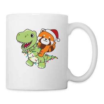 Red Panda Trex Christmas Snow Winter Animals - Mug - white - Right