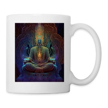 Colorful Psychedelic Buddha Meditation - Mug - white - Right