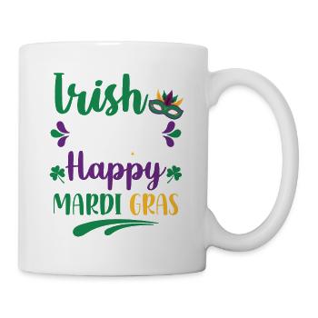 Irish You A Happy Mardi Gras Green Clover - Mug - white - Right